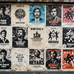 texture of an billboard full of old posters