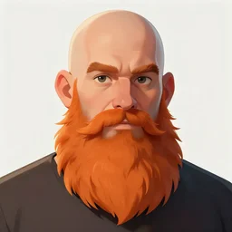 portrait of a bald man with a big orange beard, digital art, artstation cgsociety masterpiece