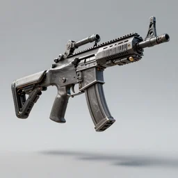 corner assault rifle, mechanical, 4k, futuristic, trending on ArtStation by Woo Kim, by Oleg Ushenok