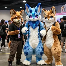 photo from a cyberpunk era furry fandom convention ( midwest furfest 2 0 4 7 ), after the genetic revolution and quantum singularity.