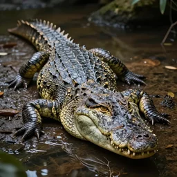werecreature consisting of a mixture of human and crocodile, photograph captured at woodland creek