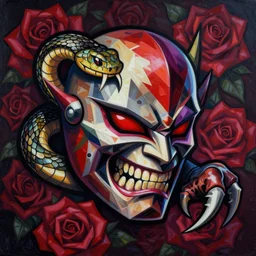 Claw of Street Fighter 4 profile picture by Sachin Teng, asymmetrical, Organic Painting , Claw, Vega Mask, Violent, Dark, Roses Background, Snake, Powerful, geometric shapes, hard edges, energetic, graffiti, street art:2 by Sachin Teng:4