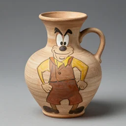 neolithic pottery, in style of fred flintstone
