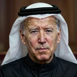 a photo of joe biden as a muslim sheikh from the middle east, ( ( ( ( ( ( ( ( sad ) ) ) ) ) ) ) ), portrait, ektachrome, closeup, f / 2. 8