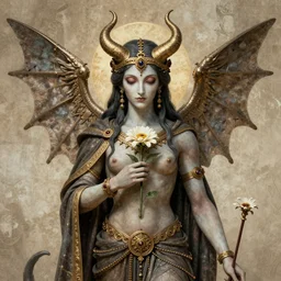 baphomet holding a flower