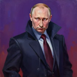 Trending on artstation, Grim Reaper Vladimir Putin from Yu-Gi-Oh, in the style of Kazuki Takahashi, oil on canvas