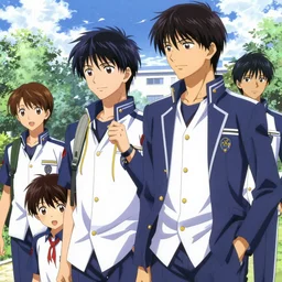 boy's love anime high school noon scene, high detail concept art, perfect proportions fine face, tall handsome guys, romantic undertones, avant designer uniform, vivid colors, realistic shaded lighting poster fantasy art ilya kuvshinov, kazue kato, katsuhiro, jeremy lipking and michael germash, makoto shinkai, loish and clamp style, best selling artist