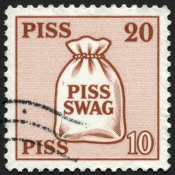Piss swag, vintage 1910 stamp