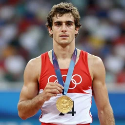 Fabricio Carraro getting a gold medal at the summer olympics in 1939