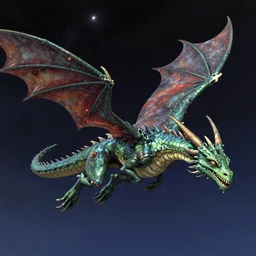 an alien dragon flying in outer space, style of Geof Darrow