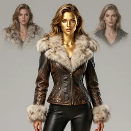 fur - lined dragonhide jacket!!! beautiful and elegant female!! gorgeous ayes!! golden face ratio! character concept art, sharp focus, illustration, artgerm!! greg rutkowski! wlop!! ilya kuvshinov!! charlie bowater! octane render! unreal engine 5! highly rendered!! trending on artstation!!