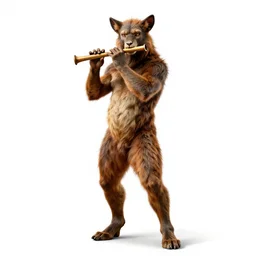 athletic satyr with pan flute, photorealistic portrait photography, full body, standing, isolated on a pure white background, centered, whole figure in frame, sharp focus, studio lighting