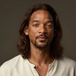 portrait of will smith as jesus, au naturel, hyper detailed, digital art, trending in artstation, cinematic lighting, studio quality, smooth render, unreal engine 5 rendered, octane rendered, art style by klimt and nixeu and ian sprigger and wlop and krenz cushart.