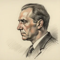 a realistic yet scraggly portrait sketch of the side profile of a stern and sophisticated the g - man, trending on artstation, intricate details, in the style of frank auerbach, in the style of sergio aragones, in the style of martin ansin, in the style of david aja, in the style of mattias adolfsson