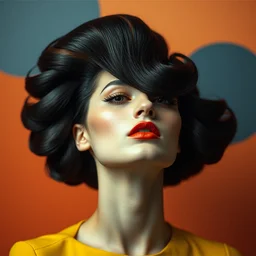 editorial fashion photography of hairstyle design inspired by picasso and cubism