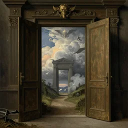portal doors between heaven and hell by caspar david friedrich