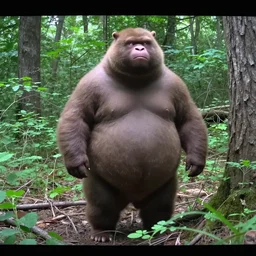 a photo of big chungus sighting in a forest, a still from security footage, high definition