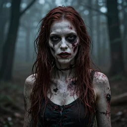 beautiful zombie girl in the style of Peter Driben