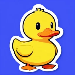 happy duck, 7 6 retro futurist illustration art by butcher billy, sticker, colorful, illustration, highly detailed, simple, smooth and clean vector curves, no jagged lines, vector art, smooth andy warhol style