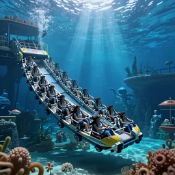 an amusement park ride that takes place deep underwater and is built on the idea of atlantis