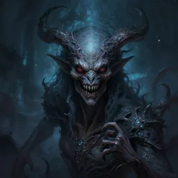 a hyper-detailed portrait of a horrid entity from the astral realm, digital painting