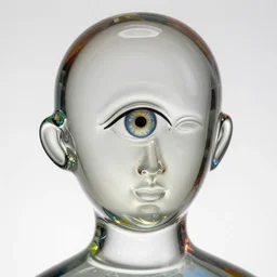 full figure, beautiful colorful female glass sculpture, smooth, delicate facial features, crystal eye, iris, beautiful glass work, bright internal glow, by dale chihuly and daniel arsham, hdri, 8 k