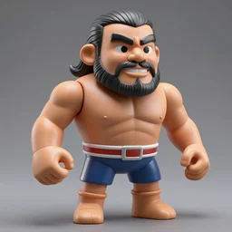 a sculpture of luchadores mexican wrestler with unusually large heads and hands, product photography, highly realistic, studio lighting, award winning toy design, ambient occlusion, digital art,