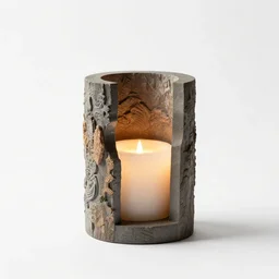 modular candle holder, studio product photography, isolated on a pure white background, centered, entire object in frame, sharp focus, soft studio lighting