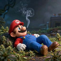 mario smokes too much weed and dies