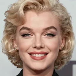 a smiling girl taking a zoomed out selfie, hyper realistic photography, highly detailed, sharp focus, good vibes, realistic, highly detailed attribute, award winning, face like marilyn monroe, slight smile, colored picture