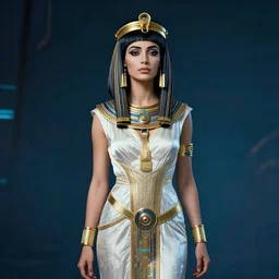 a cyberpunk half length portrait of cleopatra, by paul lehr, jesper ejsing