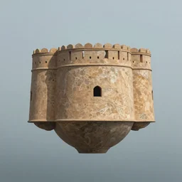 a beautiful matte painting of fort floating in the sky by mai anh tran,