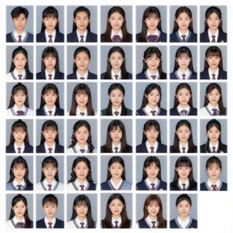 high school yearbook rows of portraits