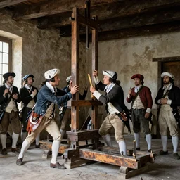 pov french revolution, action, france, guillotine, natural lighting