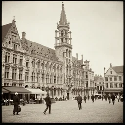 the city of antwerp, belgium in the 1 9 th century, old photograph, realistic