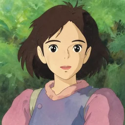a portrait of emma stone by studio ghibli, watercolors