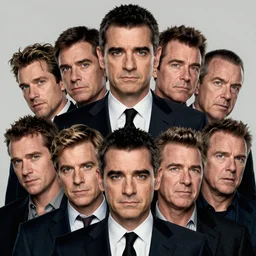 armageddon by michael bay movie poster with all characters faces swapped with rowan atkinson, high detail, realistic, 4 k