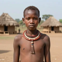 a long - shot, color travel photograph portrait of a tribe village, day lighting, 1 9 9 0 photo from photograph magazine.