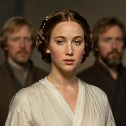 headshot of jennifer lawrence as princess leia in star wars by william bouguereau and louis rhead