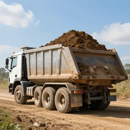 loading a dump truck full of dirt, sunny day, beautiful sunny enviroment, hyper realistic, extremely detailed, raytracing, art by artgerm, greg rutkowski and alphonse mucha, artstation, octane render
