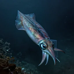 bigfin squid floating in cul - de - sac at night creepy horror horrifying ghastly ghost michael whelan