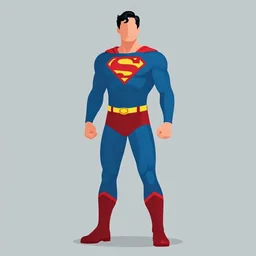Cubist style vector full body Superman art, featured on ArtStation