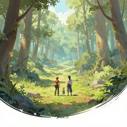 forest clearing landscape, pastel color tones, fantasy, elegant, highly detailed, digital painting, artstation, concept art, smooth, sharp focus, illustration, wide angle, artbook, splash art, promo art, soul calibur, league of legends, art by artgerm and greg rutkowski and bo chen and jin xiaodi