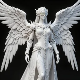 highly lifelike full body outline with wings regalia adornments rayshade hdr into infinity, axonometricy mechanical fantasy intricate elegant, in void of latent space, volumetric lighting 3 d modelling