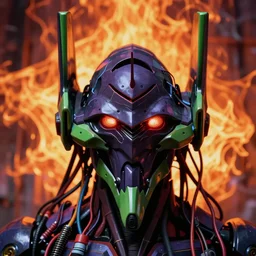 dark biopunk mech evangelion mask, a lot of wires around, depth of field, by francis bacon, by ayami kojima, by amano, by karol bak, greg hildebrandt, by mark brooks, by alex grey, by zdzisław beksinski, by takato yamamoto, radiant colors, ultra detailed, high resolution, wrapped thermal background