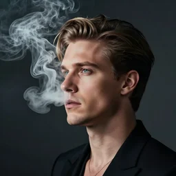 annie liebowitz photo of a man's head replaced with a puff of smoke
