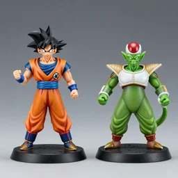 Goku and Piccolo as Warhammer miniatures