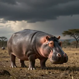 hippopotamus in pants
