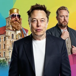 elon musk in lviv, colorful, matte background : 0. 9 | by jim henson : 0. 7 | dave melvin : 0. 4 | unreal engine, deviantart, artstation, octane, finalrender, concept art, hd, 8 k resolution : 0. 8