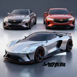a sports car concept design based on nissan and chevy sports cars, concept car, car design, trending on artstation, photoreal, unreal engine, octane, symmetry, by hakosan design and khyzyl saleem